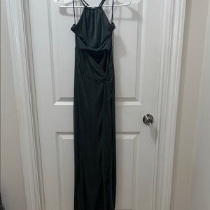 Halter Cutout Maxi Dress in Deep grey